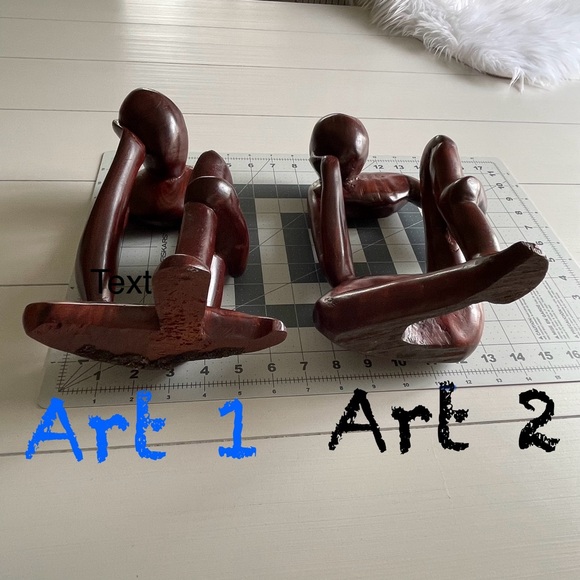 ART-2 | Abstract Hand Carved Wood Thinking Man Feet Meeting Sculpture… - Picture 5 of 13